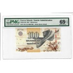 FAEROE FAROE ISLANDS p30 BANKNOTE 100 KRONUR 2011 PMG 69 WORLD BANKNOTES
