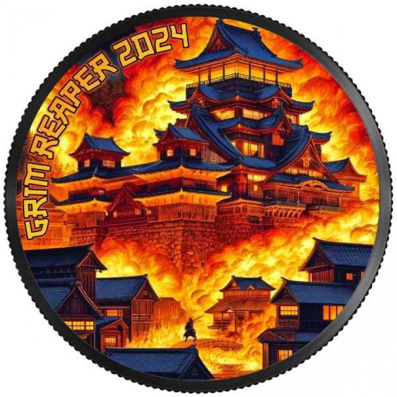 GRIM REAPER Samurai 1 Oz Silver Coin Canada 2024 GOLD AND SILVER BULLION