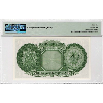 BAHAMAS 1963 10 SHILLINGS QEII P13d PMG 66 EPQ