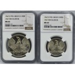 Greece Revolution 100 and 50 Drachmai Silver coin 1967 set NGC MS65 WORLD COINS
