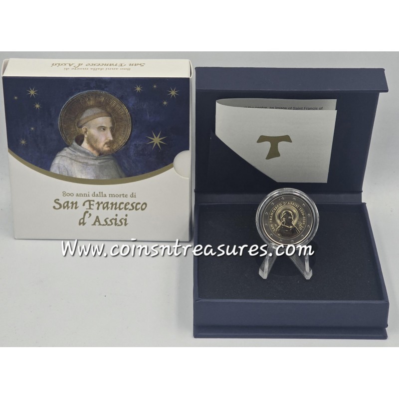 Italy 2 Euro coin St. Francis of Assisi 2026 REVERSE Proof BE WORLD COINS