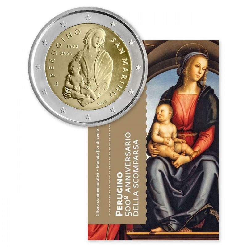 San Marino 2 euro coin 2023 500 years from death of Perugino WORLD COINS