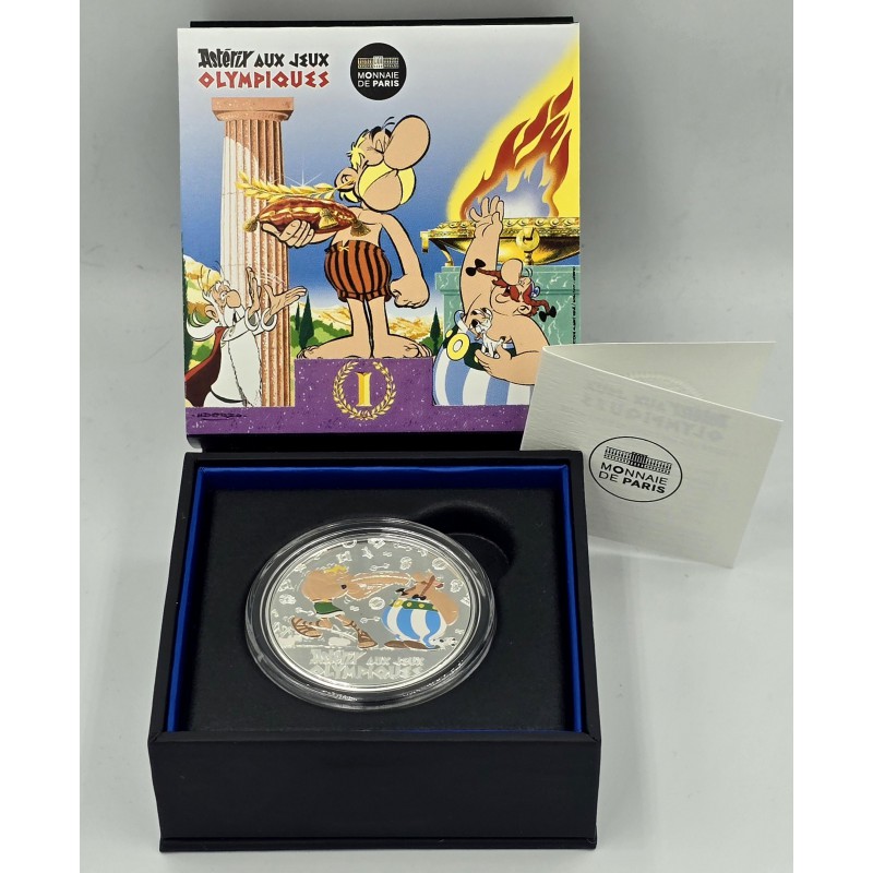 Asterix at the Olympic Games France silver proof coin 2024 WORLD COINS