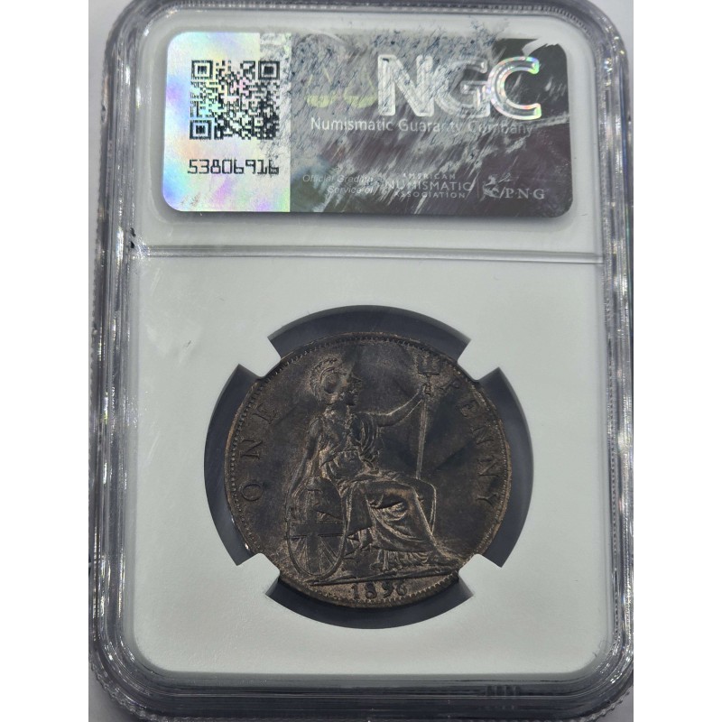 GREAT BRITAIN UK 1896 PENNY COIN NGC MS 62 QUEEN VICTORIA WORLD COINS