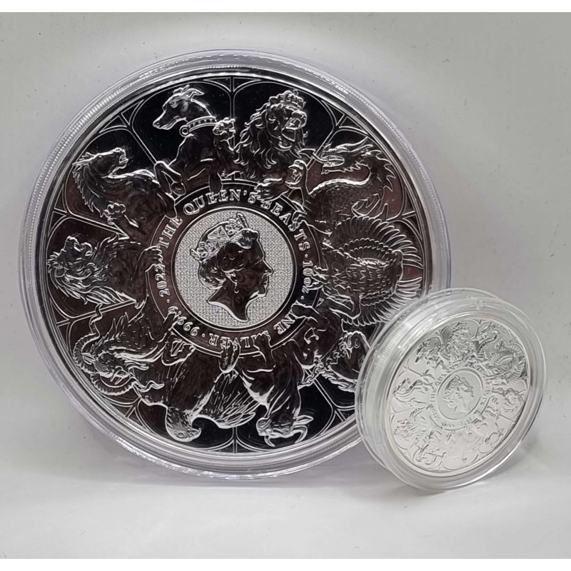 UK 2022 ENGLAND QUEENS BEAST COMPLETER 10 TROY OZ (311gr) SILVER BU GOLD AND SILVER BULLION