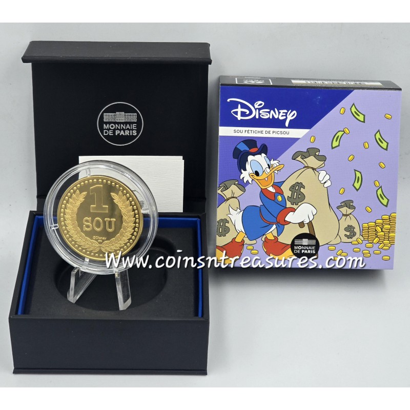 France 2026 Scrooge McDuck Gold plated Lucky Dime coin WORLD COINS