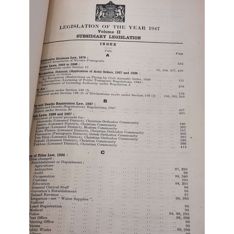 STATUE LAWS OF CYPRUS 1941-1942-1943 -1944-1945-1946-1947 LEATHER HARDCOVER 4 BOOKS COLLECTION ANTIQUES & OTHER COLLECTIBLES
