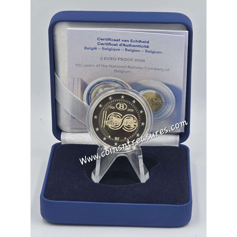 Belgium 2026 National Railway 2 Euro Proof Coin WORLD COINS