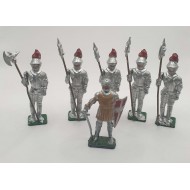 LEAD 6 BRITISH KNIGHTS SOLDIERS VINTAGE TOYS LOT