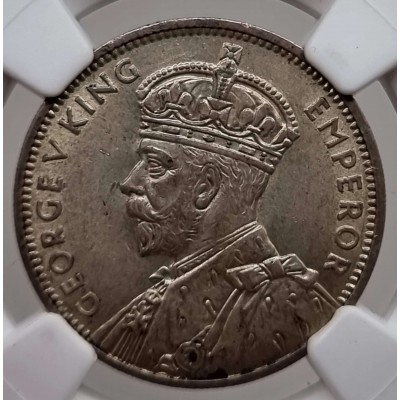 Mauritius 1/2 Rupee Silver coin 1934 NGC AU58