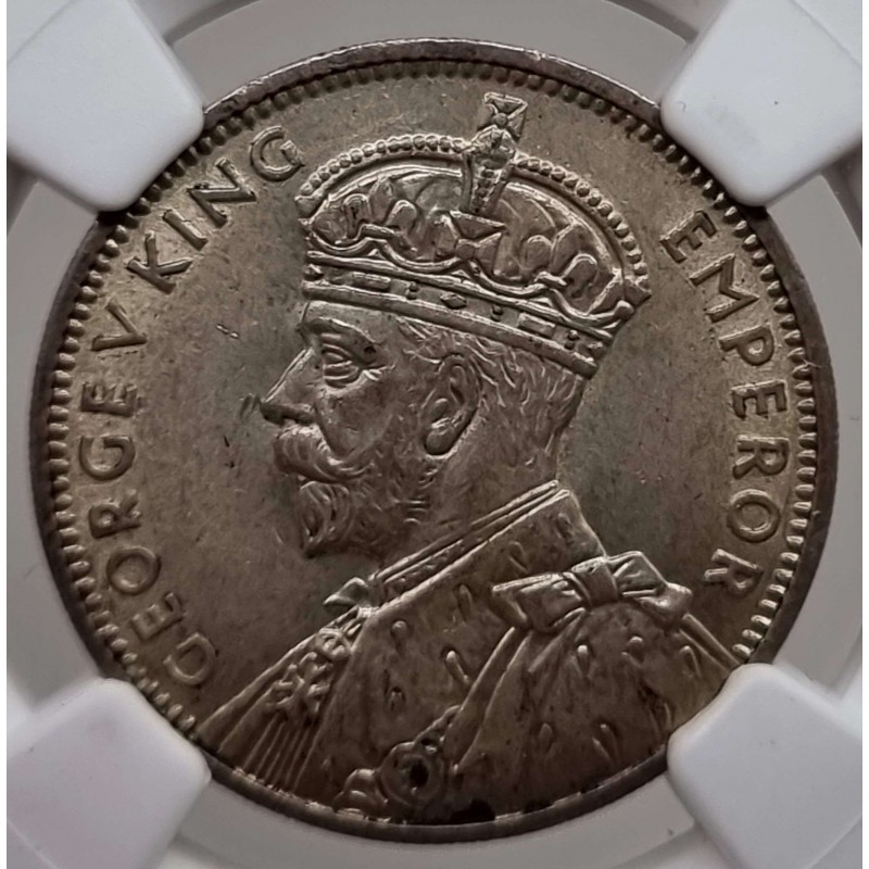 Mauritius 1/2 Rupee Silver coin 1934 NGC AU58 WORLD COINS