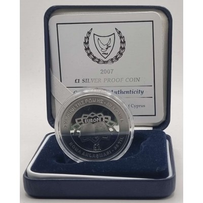 CYPRUS 2007 SILVER PROOF 1 POUND TREATY OF ROME BOX + COA