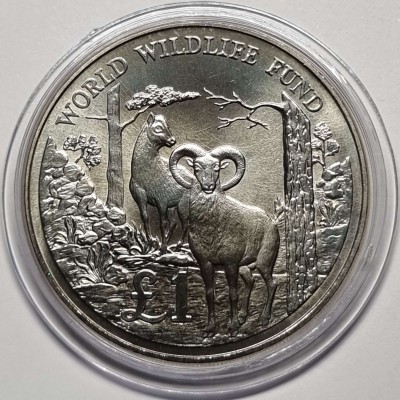 CYPRUS 1986 POUND MOUFLON WWF UNC COIN
