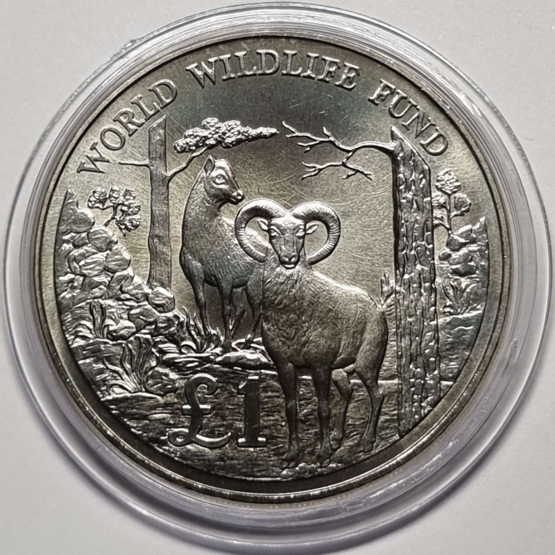 CYPRUS 1986 POUND MOUFLON WWF UNC COIN WORLD COINS