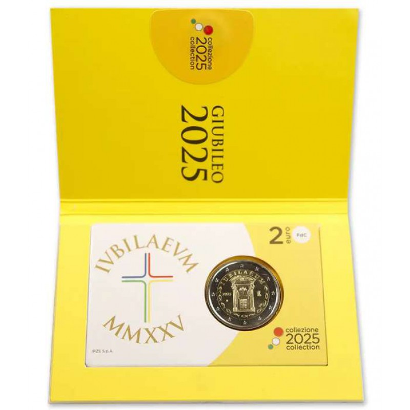 Italy 2 Euro coin Jubilee Year 2025 BU in Coincard WORLD COINS