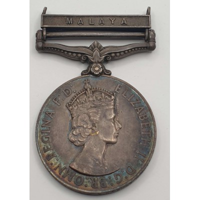 GREAT BRITAIN MALAYA SILVER WWII QEII 1918 - 1962 BRITISH General Service MEDAL