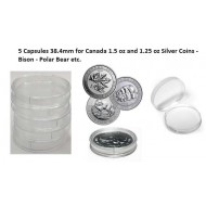 Coin Capsules 38.4mm for Canada 1.5 oz and 1.25 oz Silver Coins - Bison - Polar Bear