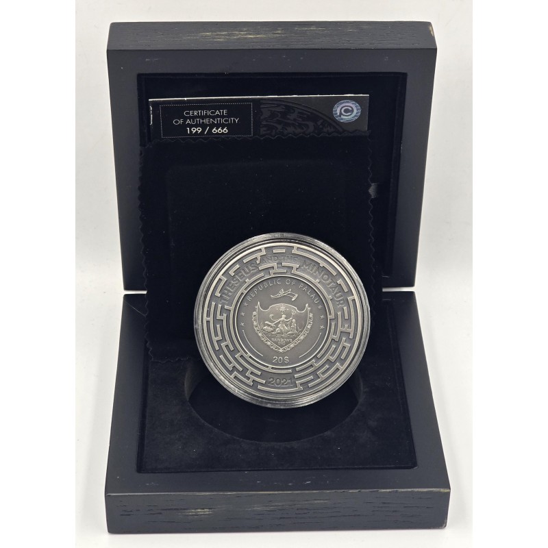 THESEUS AND MINOTAUR 3 Oz Silver Coin 20$ Palau 2021 GOLD AND SILVER BULLION