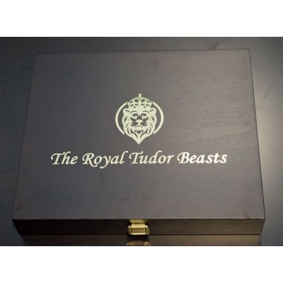 WOODEN CASE Box Royal Tudor Beasts Series 2 Oz Display 10 Silver Coins Holder