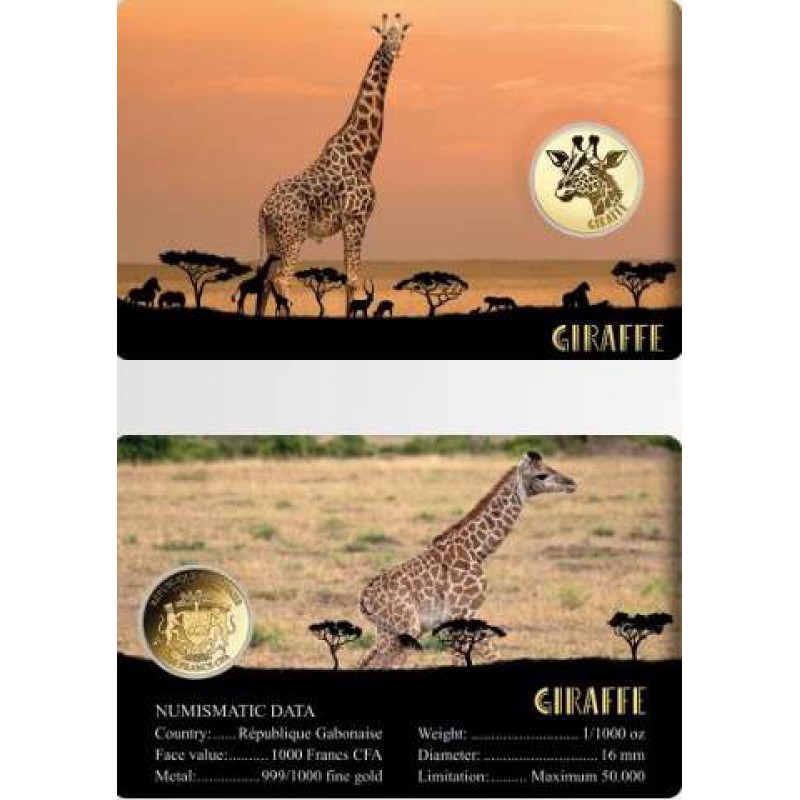 AFRICAN ANIMALS SERIES GIRAFFE 1/1000 Oz Gold Coin GOLD AND SILVER BULLION