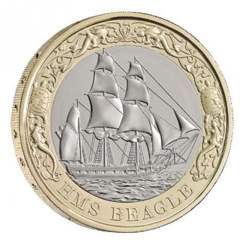 HMS Beagle 2026 UK £2 Brilliant Uncirculated Coin in Blister WORLD COINS