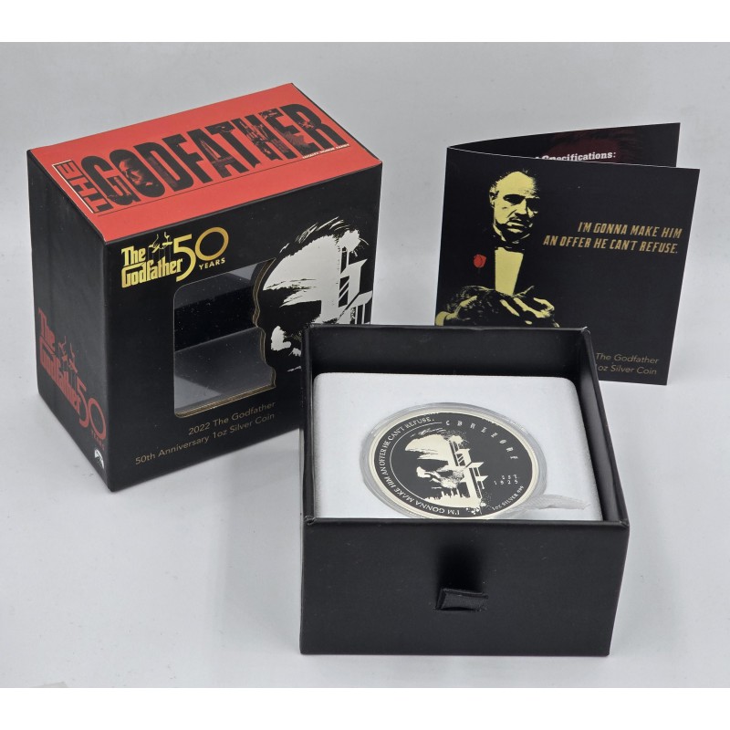 GODFATHER 50th Anniversary 1 Oz Silver Coin Niue 2022 GOLD AND SILVER BULLION