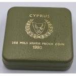 CYPRUS 1980 SILVER PROOF 500 MILS COIN MOSCOW OLYMPIC GAMES BOX+COA WORLD COINS