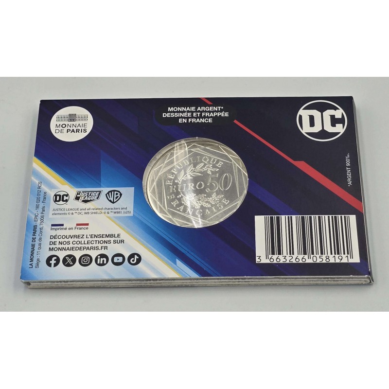 France 2025 JUSTICE LEAGUE DC Comics Silver Coin 50€ Euro WORLD COINS