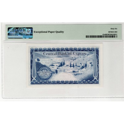 CYPRUS 250 MILS 1968 BANKNOTE UNC PMG 66 p41a
