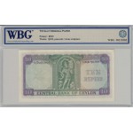 CEYLON 1954 BANKNOTE 10 RUPEES UNC WBG 64 TOP P55 QEII WORLD BANKNOTES