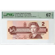 CANADA 1986 2 DOLLAR QEII P55a PMG 67 EPQ ELIZABETH II