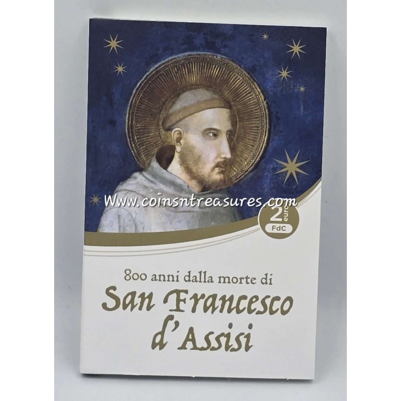 Italy 2 Euro coin St. Francis of Assisi 2026 Coin card WORLD COINS