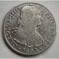 MEXICO 8 REALES SILVER COIN CAROLUS IIII 1803