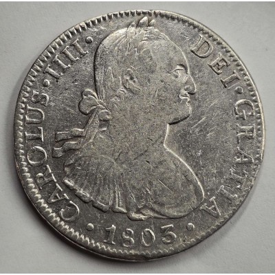 MEXICO 8 REALES SILVER COIN CAROLUS IIII 1803