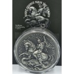Chad 2 oz SILVER COIN SAINT GEORGE SLAYS THE DRAGON 2021 GOLD AND SILVER BULLION