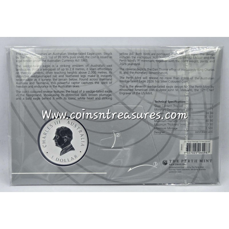Australian Wedge Tailed Eagle 2026 1oz Silver Coin in Card GOLD AND SILVER BULLION