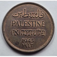 PALESTINE 1 MIL 1943 BRONZE COIN AU