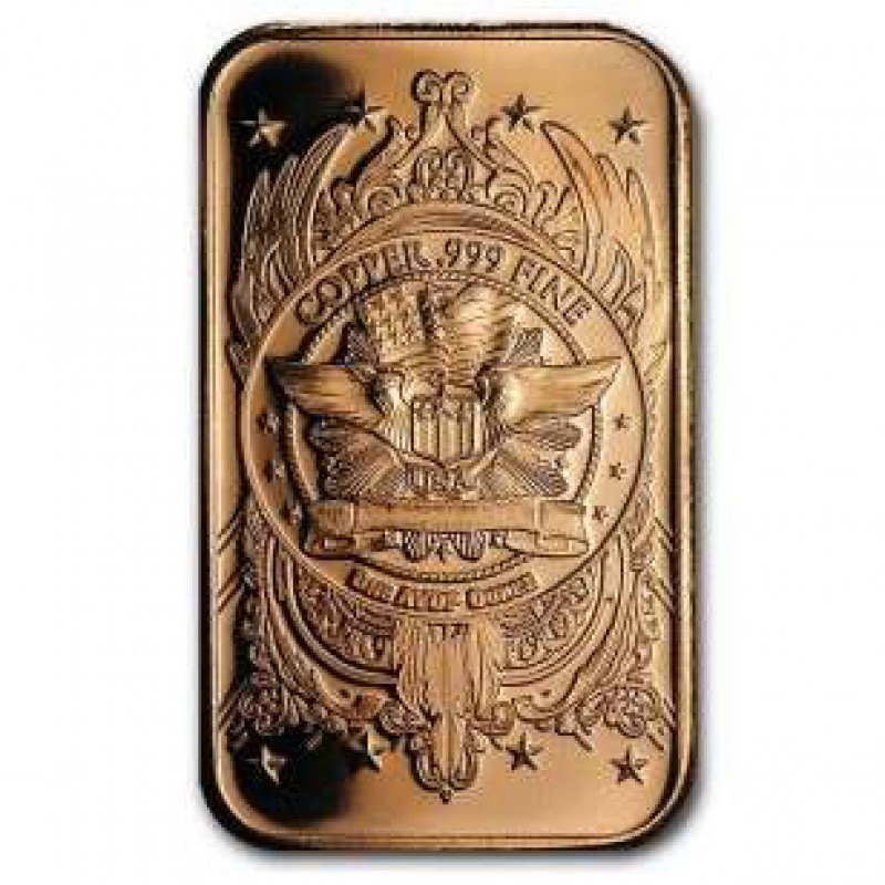 1 oz Indian Head 999 Fine Copper Bar GOLD AND SILVER BULLION