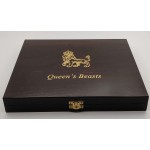 COMPLETE SET OF QUEEN’S BEASTS COLORED – COLORIZED 2016-2021 2 OZ SILVER BULLION 10-COIN SET – GEM BU IN DISPLAY CASE – ROYAL MINT GOLD AND SILVER BULLION
