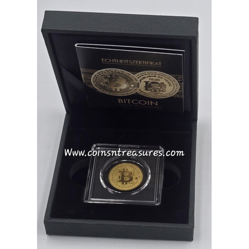 Bitcoin 1/1000 Oz Gold Coin in box + coa GOLD AND SILVER BULLION