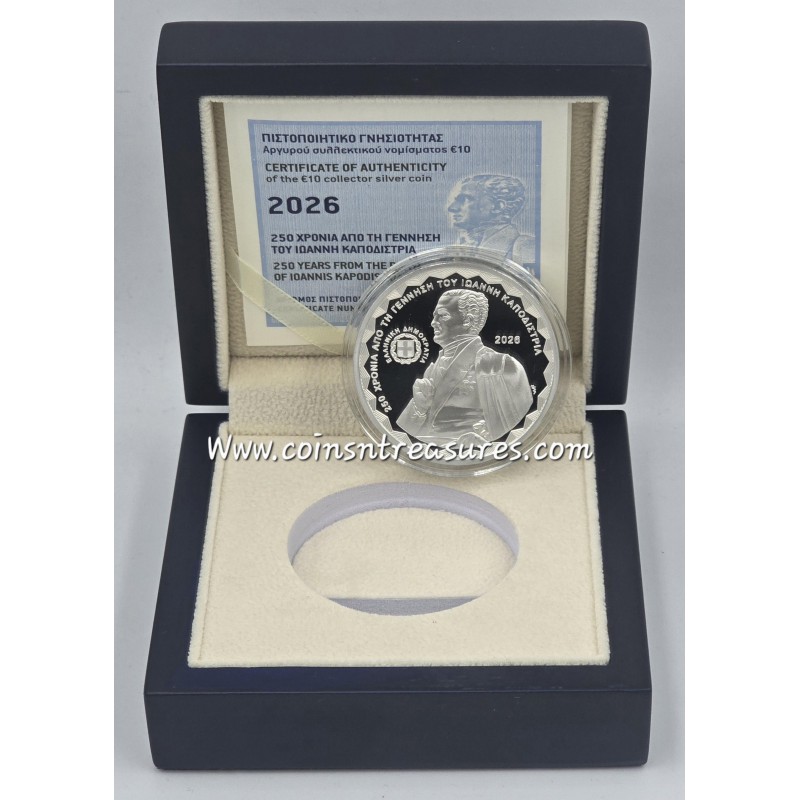 GREECE 2026 IOANNIS KAPODISTRIAS SILVER PROOF COIN WORLD COINS