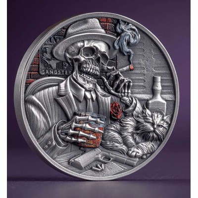 GANGSTER Memento Mori 1 Oz Silver Coin 5 Cedis Ghana 2025