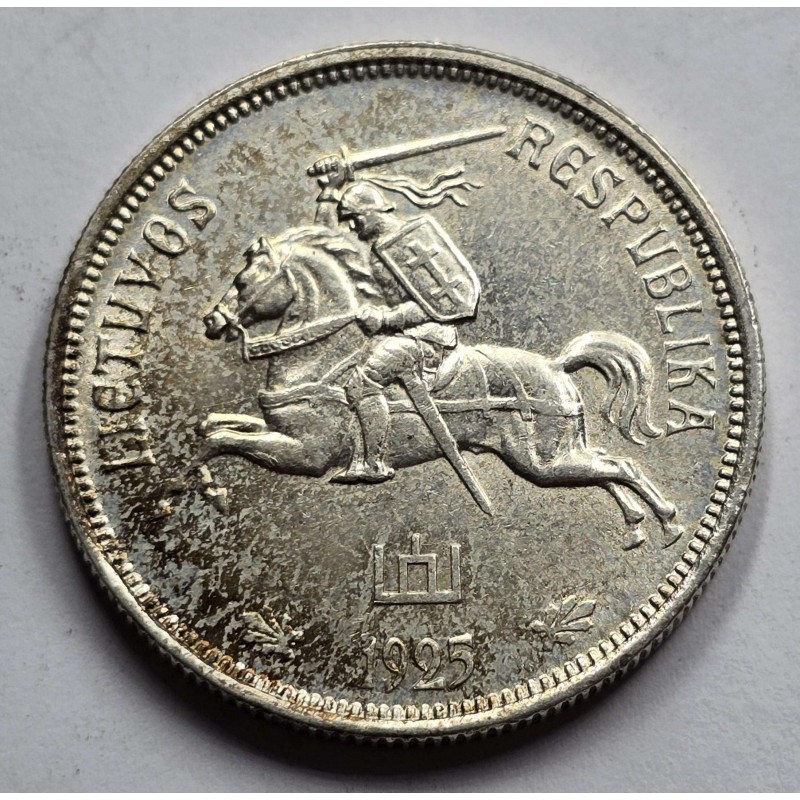 LITHUANIA 1925 SILVER COIN 5 Penki Litai unc WORLD COINS
