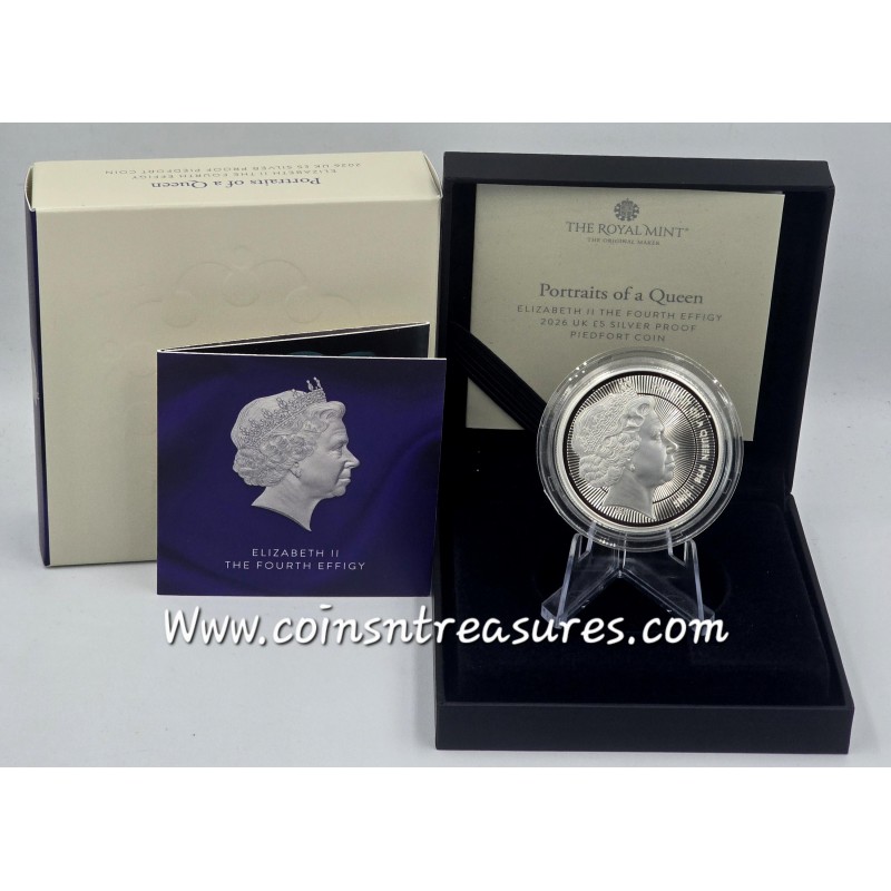 UK 2026 QEII Fourth Effigy Portrait PIEDFORT Silver Proof Coin WORLD COINS