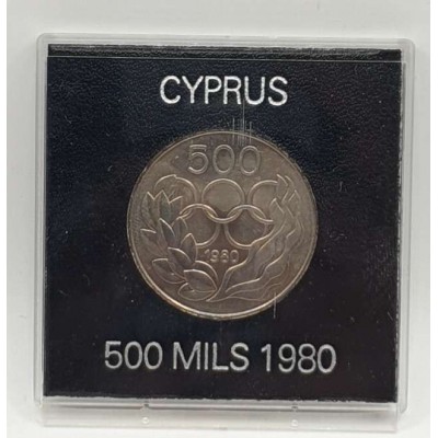 CYPRUS 1980 500 MILS MOSCOW OLYMPIC GAMES IN ROYAL MINT CASE