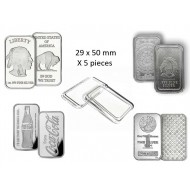 Rectangular Coin Capsules 29 x 50mm for 1 oz buffalo Aztec coca cola silver bars 5 PIECES