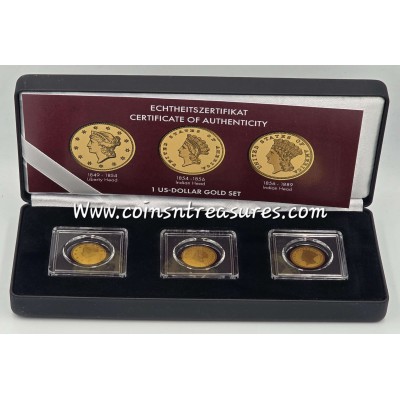 US Dollar Gold 3 Coin Set collection 1/1000 Gold .999