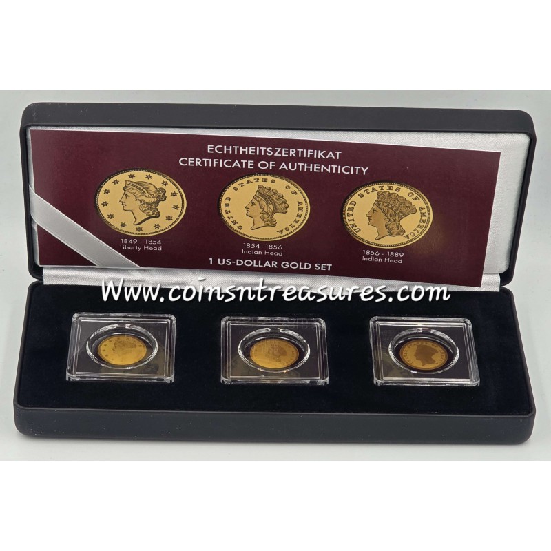 US Dollar Gold 3 Coin Set collection 1/1000 Gold .999 GOLD AND SILVER BULLION