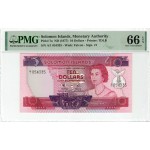 SOLOMON ISLANDS 2 5 10 DOLLARS 1977 - 1979 BANKNOTE SET MATCHING SERIAL NUMBERS QEII GRADED PMG WORLD BANKNOTES
