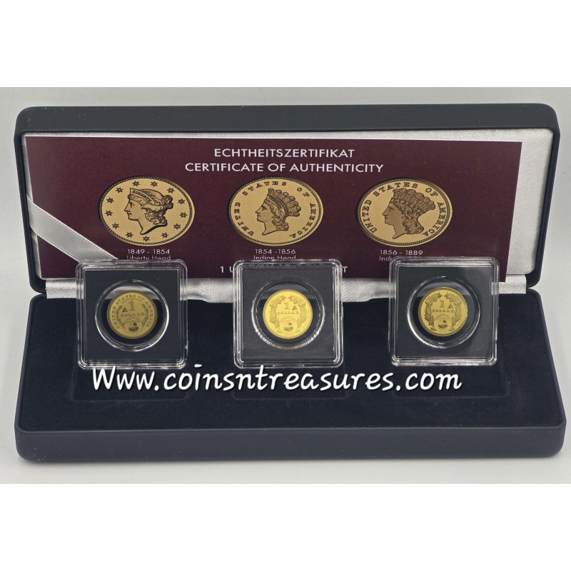US Dollar Gold 3 Coin Set collection 1/1000 Gold .999 GOLD AND SILVER BULLION